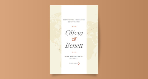 Design 47 esküvői meghívó mintája